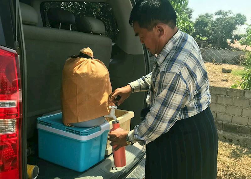 A water refill station in Myanmar
