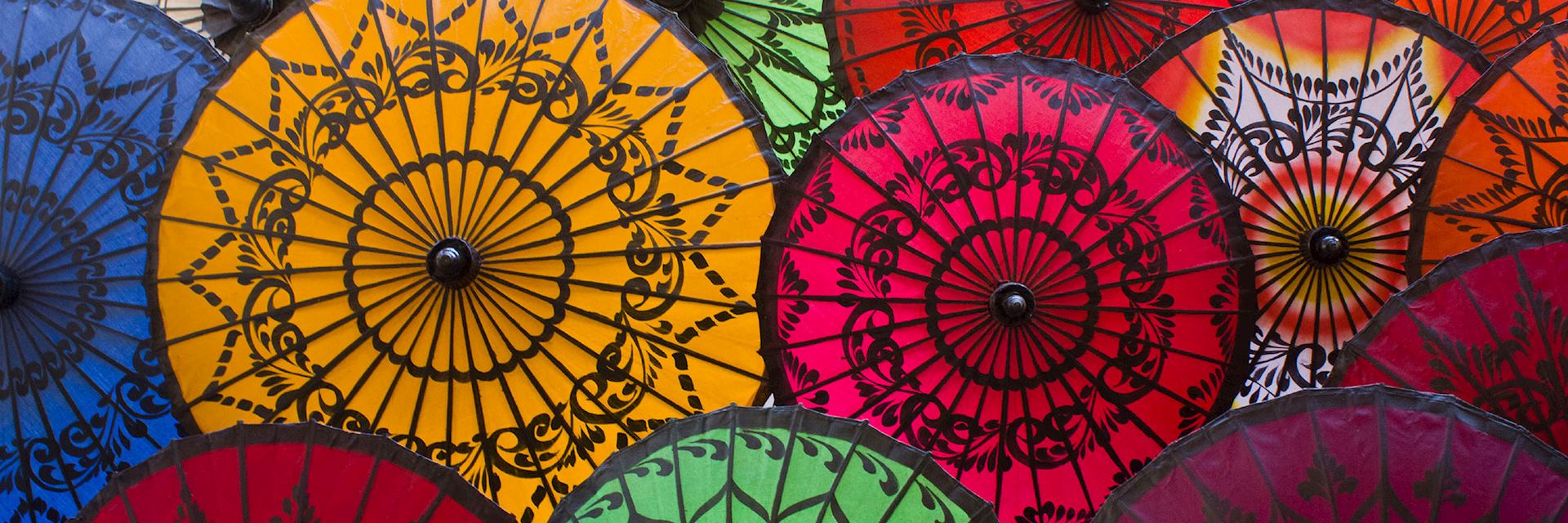 Colourful umbrellas, Burma (Myanmar)