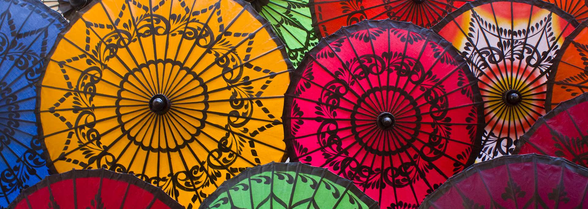 Colourful umbrellas, Myanmar
