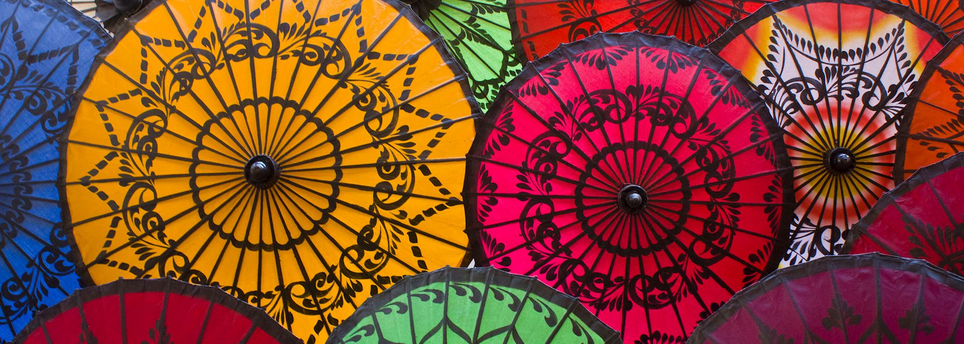Colourful umbrellas, Myanmar