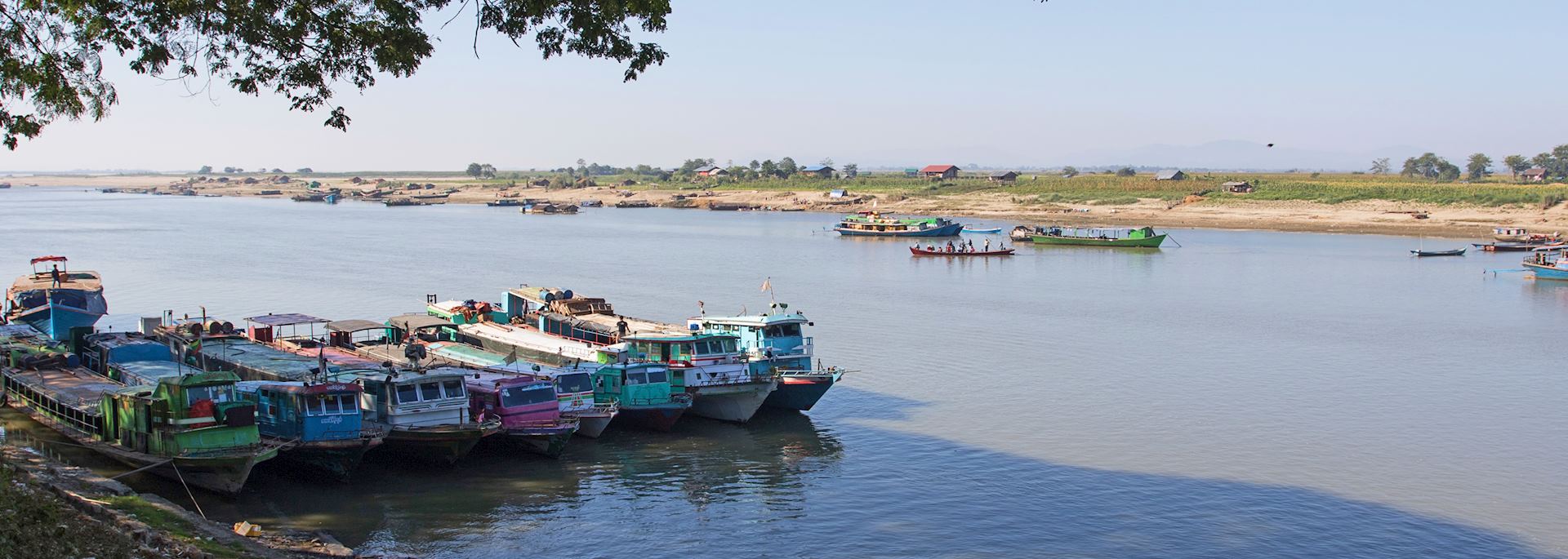 Boats docked in Bhamo