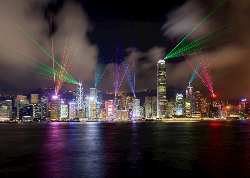 Laser show, Victoria Harbour, Hong Kong