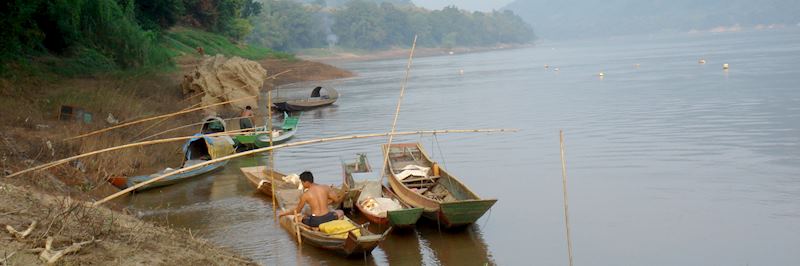 River life along the Mekong in Northern Laos