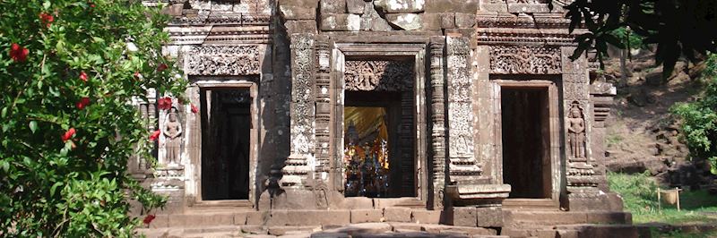 Visit Wat Phou temple in Champasak on a cruise in Southern Laos