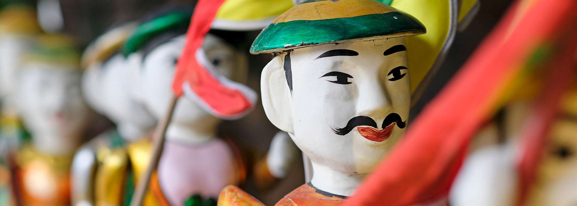 Water puppet figures, Hanoi