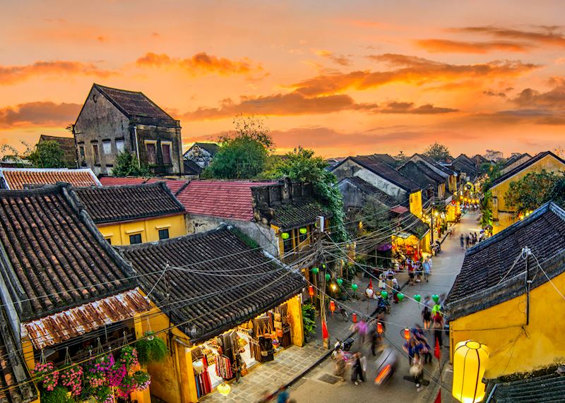 Street in Hue at dusk