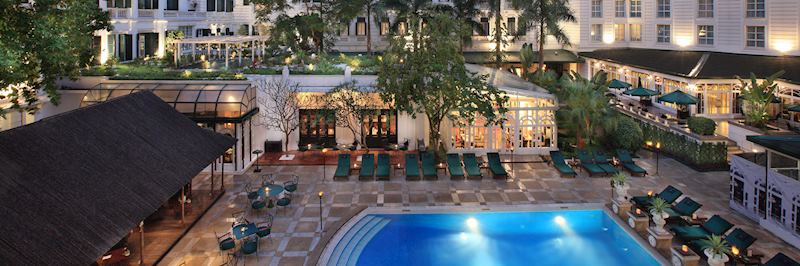 The colonial style of the Sofitel Legend Metropole
