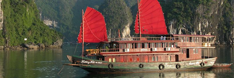 Relax on a traditional junk boat