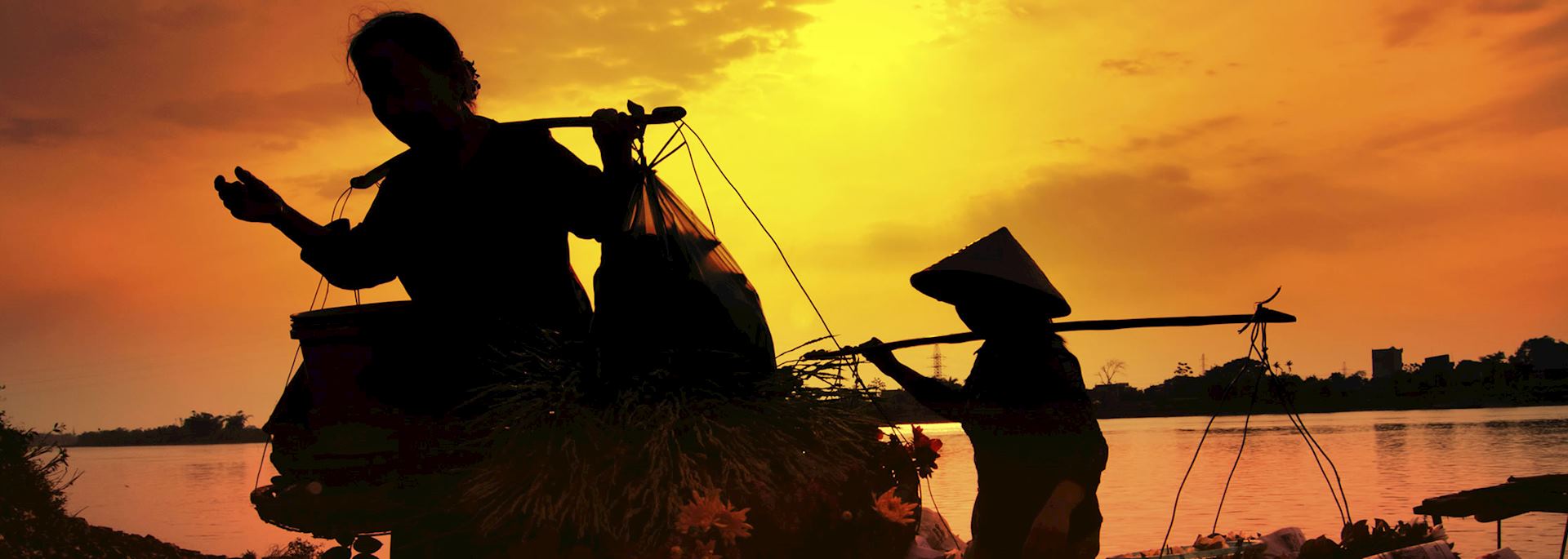 A setting sun over Hoi An