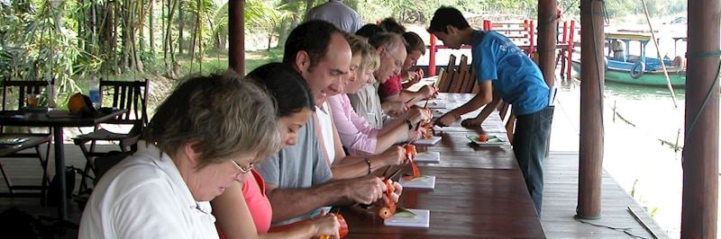 Vegetable carving at the Red Bridge Cookery School, Hoi An