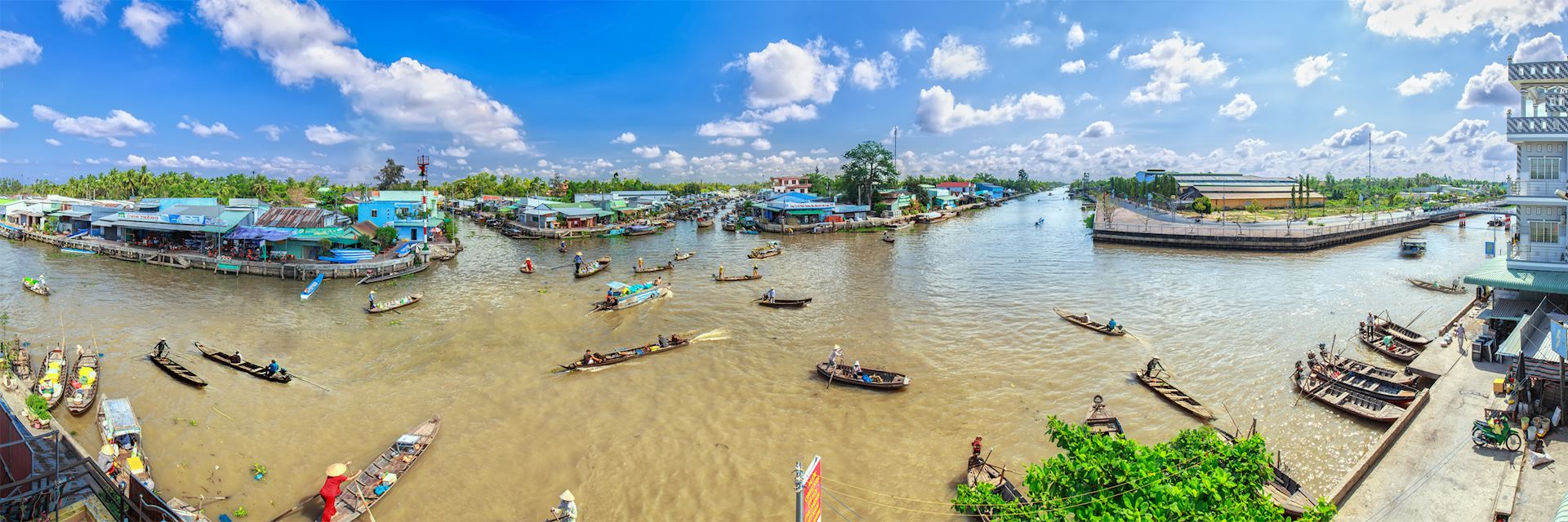 Floating market on the Mekong Delta, Vietnam