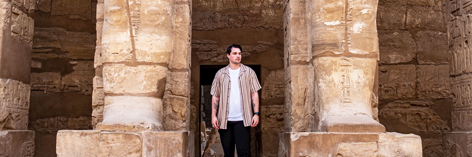 Alec exploring Hatshepsut Temple, Egypt