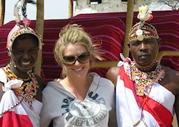 Arista with two Samburu guides in northern Kenya