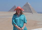 Brigitte exploring the pyramids at Giza, Egypt