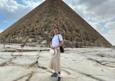 Delphie visiting Giza, Egypt