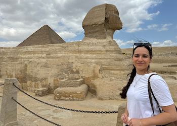 Delphie at the The Great Sphinx at Giza