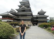 Emma visiting Matsumoto Castle in the Japanese Alps