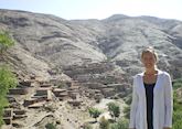 Emma looking out over a Amazigh village, High Atlas Mountains, Morocco