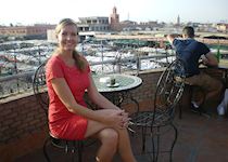 Emma in Jemaa El Fna square, Marrakesh, Morocco