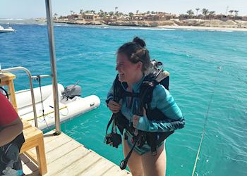 Salome diving in El Quseir