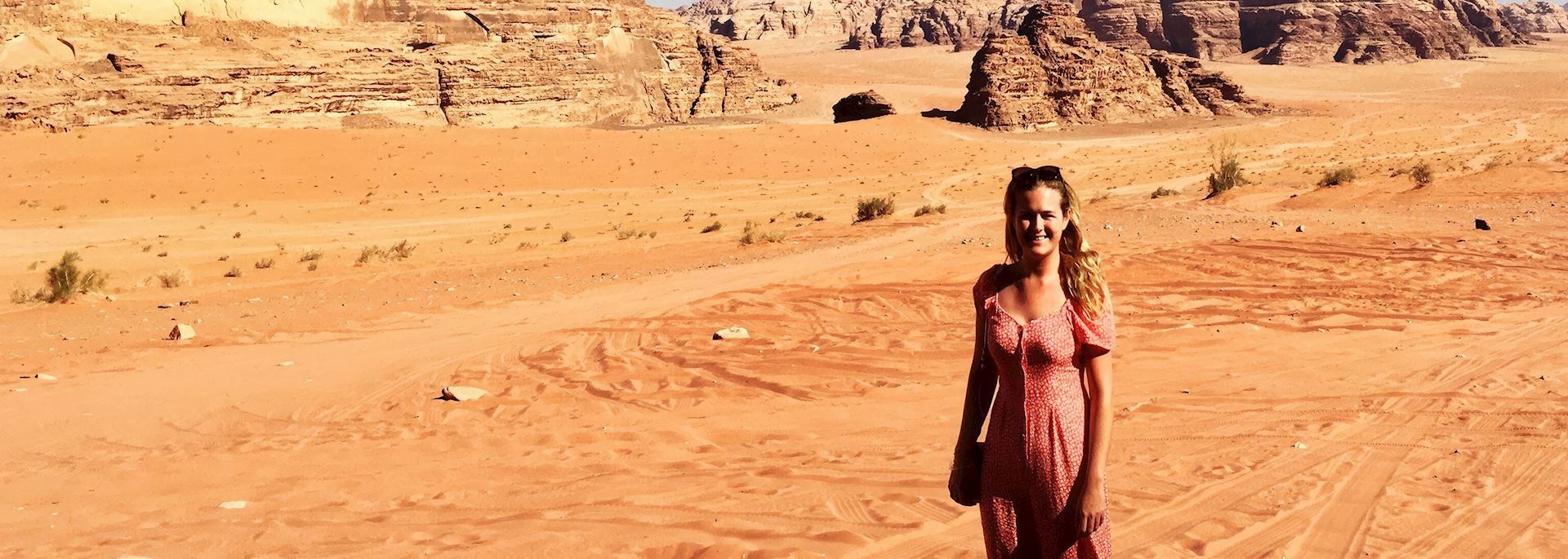 Sophie in Wadi Rum, Jordan