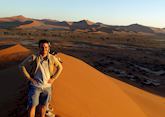 Alex at the dunes at Sossusvlei, Namibia