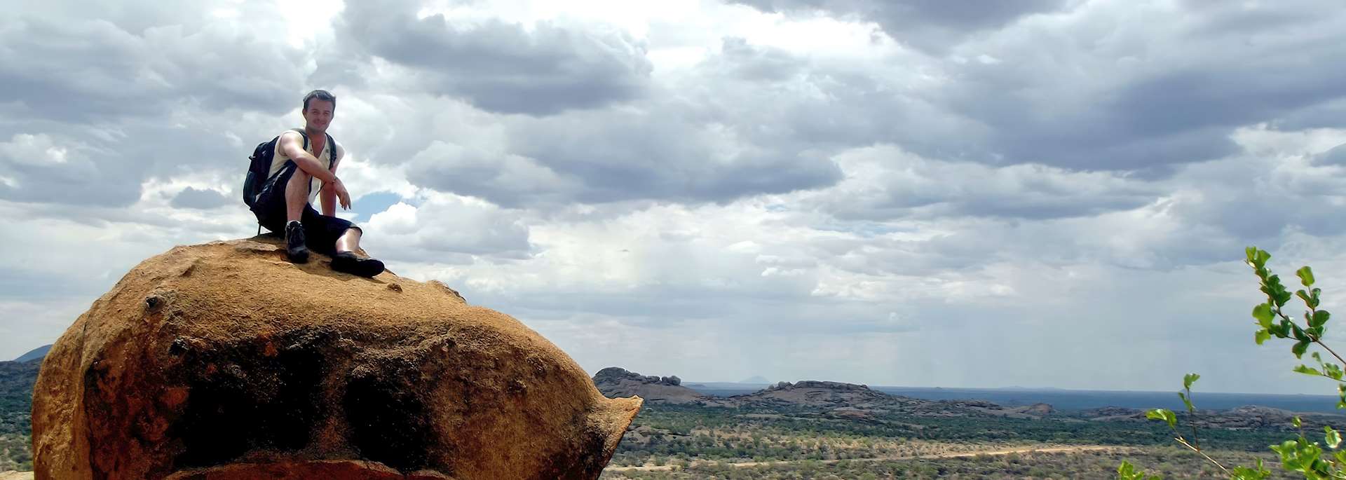 Alex enjoying the view of the Erongo Mountains, Namibia