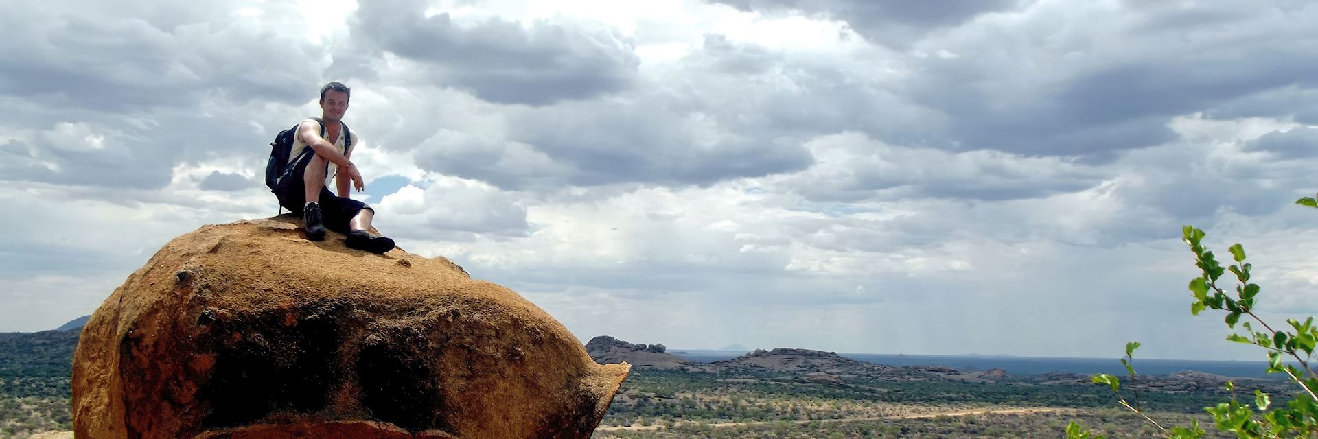 Alex enjoying the view of the Erongo Mountains, Namibia