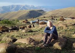 Anna in a Lesotho village