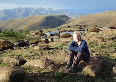 Anna in a Lesotho village