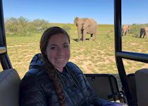 Dani on safari in Shamwari Game Reserve