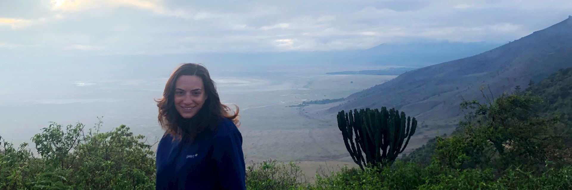 Giovanna at the Ngorongoro Crater
