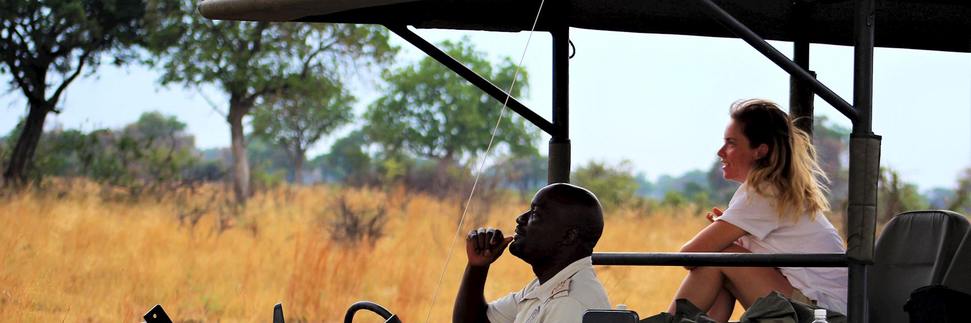 Hannah on a game drive in Botswana
