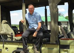 James on safari in the Serengeti, Tanzania