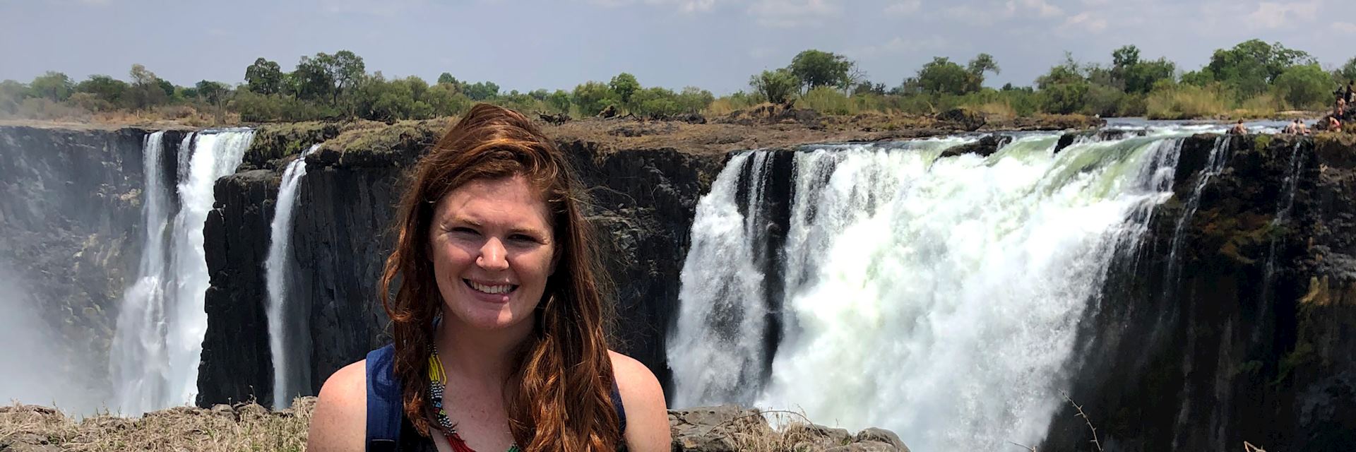 Julie at Victoria Falls