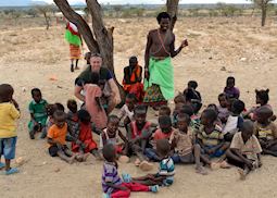 Mike visiting a local village in Samburu National Park, Kenya