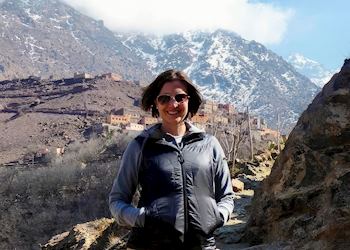 Stephanie hiking in the High Atlas Mountains, Morocco