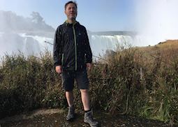 Toby next to Victoria Falls, Zimbabwe