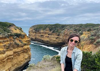 Amy on the Great Ocean Road, Australia