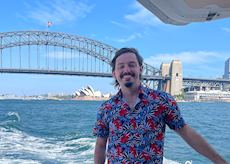 Connor in Sydney Harbour, Australia