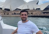 Joe taking a cruise in Sydney Harbour, Australia