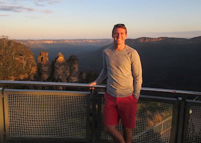 Joshua at The Three Sisters in the Blue Mountains, Australia
