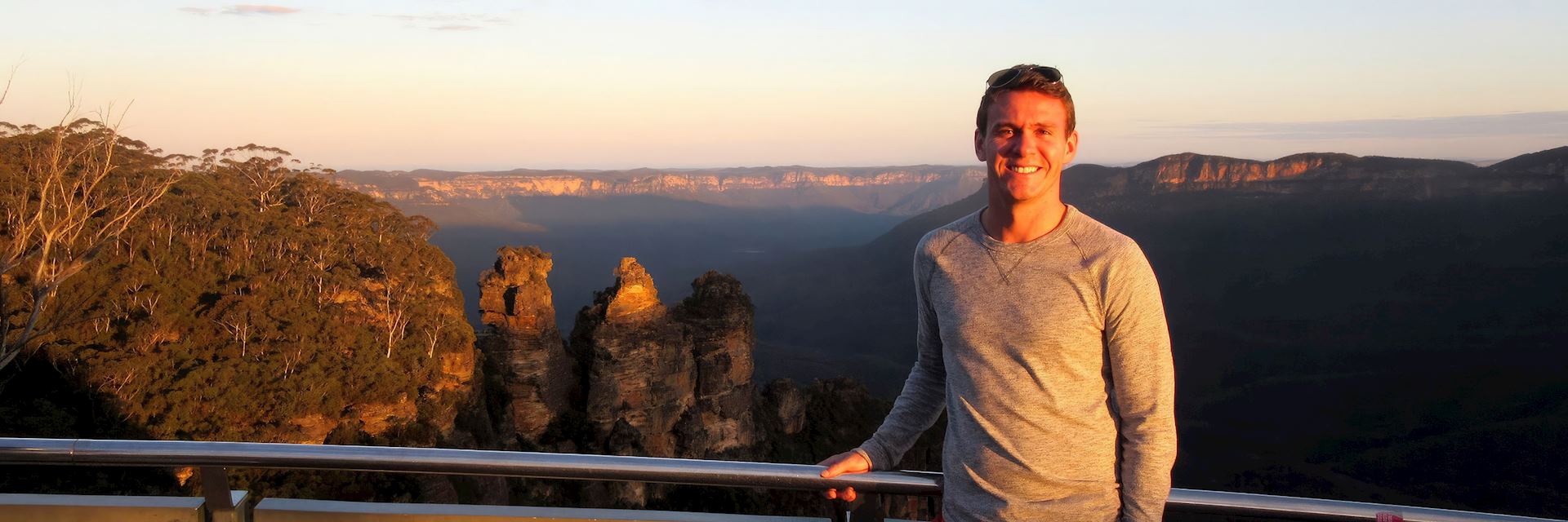 Joshua at The Three Sisters in the Blue Mountains, Australia