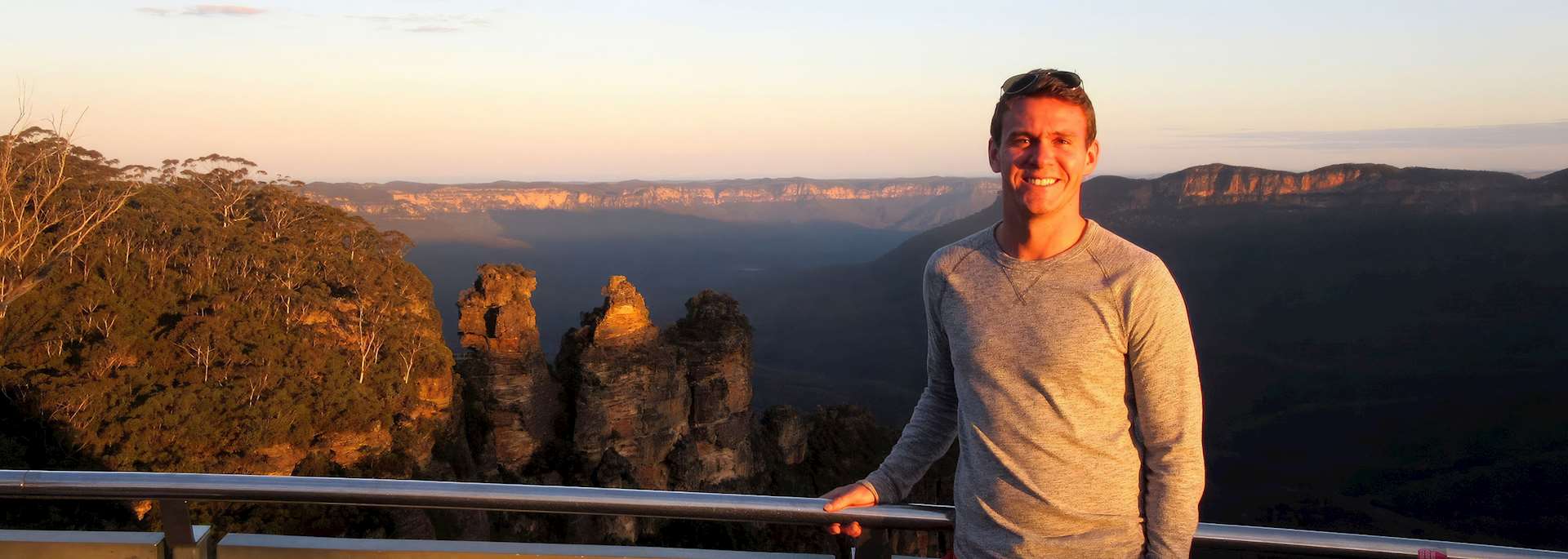 Joshua at The Three Sisters in the Blue Mountains, Australia