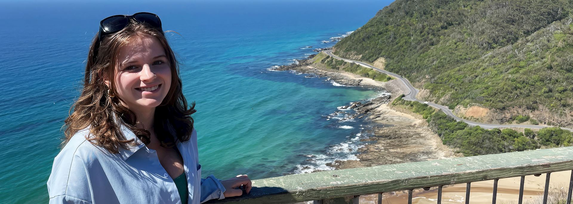 Kate on the Great Ocean Road, Australia