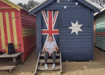 Louise at the beach in Australia