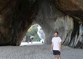 Matt at Cathedral Cove, Coromandel Peninsula