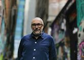 Robert in Hosier Lane in Melbourne, Australia