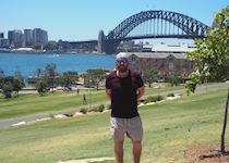 Simon at the Sydney Harbour Bridge, New South Wales