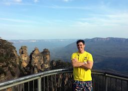Tom at the Three Sisters in the Blue Mountains, New South Wales